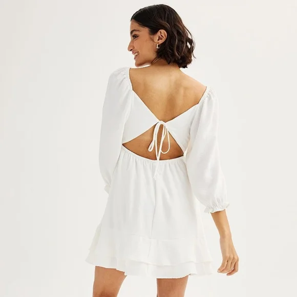 NWOT Speechless [M] Long Sleeve Tiered Babydoll Dress - Picture 3 of 5